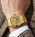 Holiday gift(sell at a low price)Golden luxury waterproof fashion watch