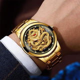 Holiday gift(sell at a low price)Golden luxury waterproof fashion watch